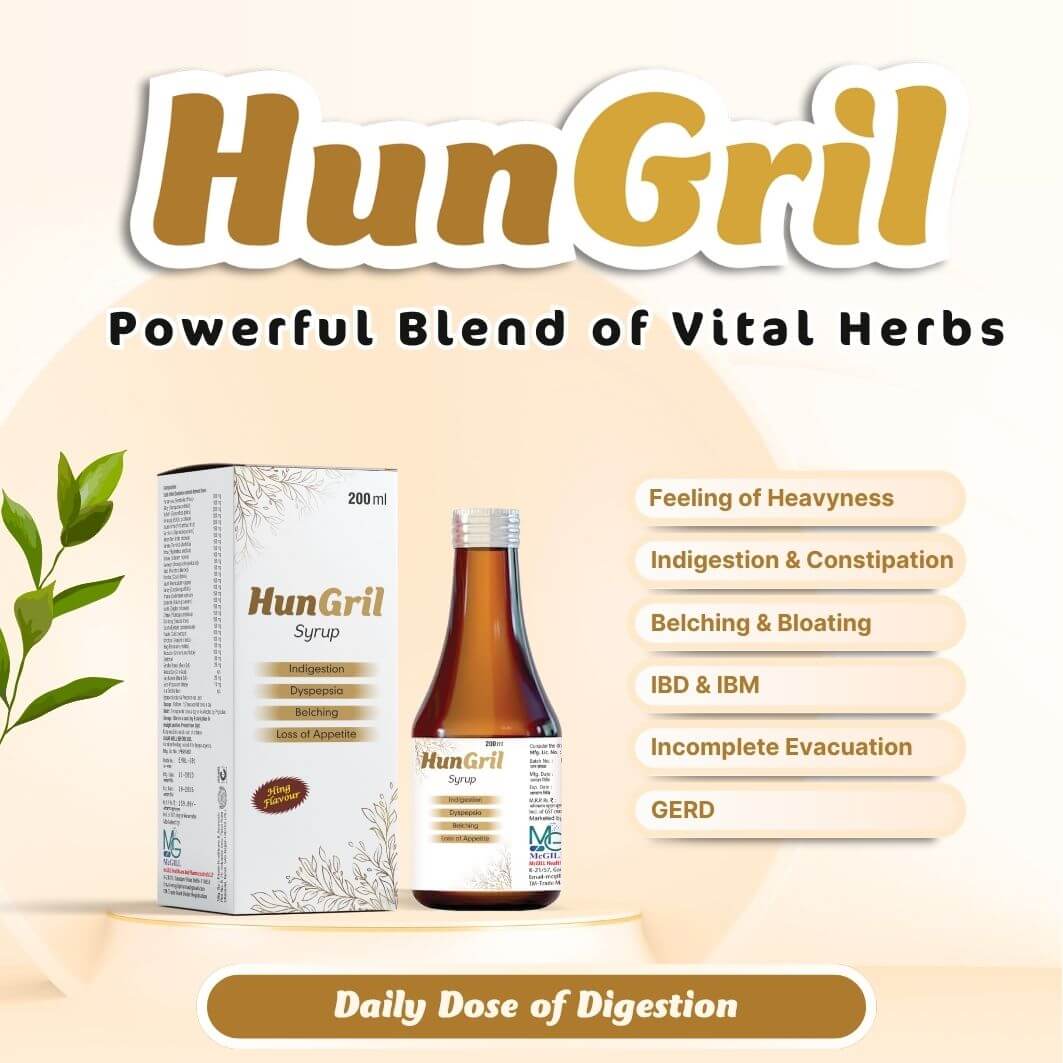 Hungril Hungril Syrup, Hungril Digestive Syrup Herbal Blend for Indigestion, Bloating, and Constipation Relief, 200 ml